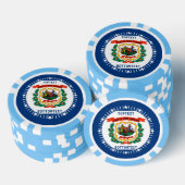 Gepersonaliseerde West Virginia State Flag op een Poker Chips (Opstapeling)