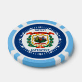 Gepersonaliseerde West Virginia State Flag op een Poker Chips (Enkel)