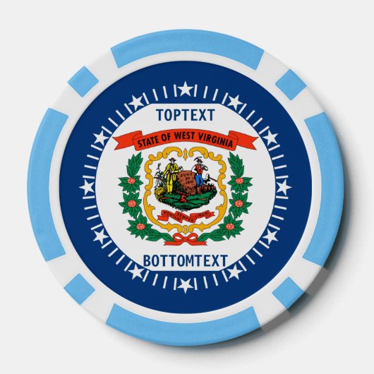 Gepersonaliseerde West Virginia State Flag op een Poker Chips (Achterkant)