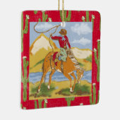 Gepersonaliseerde  Westerne Cowboy Rodeo Lasso Keramisch Ornament (Rechts)