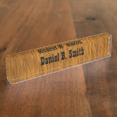 Gepersonaliseerde Westerne Golden Wood Kijk Naambordje (Zijkant)