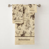 Gepersonaliseerde Westerne Paarden Rodeo Cowboy Bad Handdoek (Insitu)