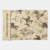 Gepersonaliseerde Westerne Rodeo Cowboy Cowgirl Theedoek (Horizontaal)