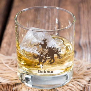Gepersonaliseerde Westerne Rodeo Cowboy Cowgirl Whisky Glas