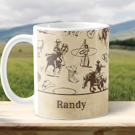Gepersonaliseerde Westerne Rodeo Cowboy Koffiemok