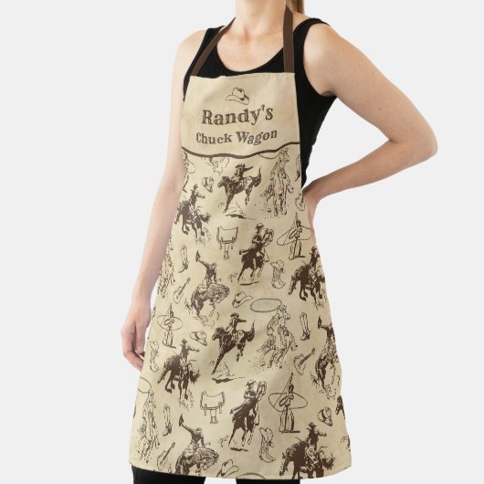 Gepersonaliseerde Westerne Rodeo Cowboy Schort (Insitu)