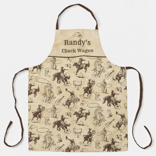 Gepersonaliseerde Westerne Rodeo Cowboy Schort (Voorkant)