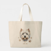 Gepersonaliseerde Westie Canvas tas (Achterkant)