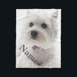 Gepersonaliseerde Westie Dog Pet Fleece Blanket<br><div class="desc">Gepersonaliseerde Westie Dog Pet Fleece Blanket</div>