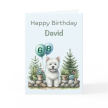 Gepersonaliseerde Westie Happy Birthday Kaart