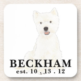 Gepersonaliseerde Westie West Highland Terrier Bier Onderzetter