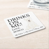 Gepersonaliseerde Westie West Highland Terrier bru Kartonnen Onderzetters (Schuin)