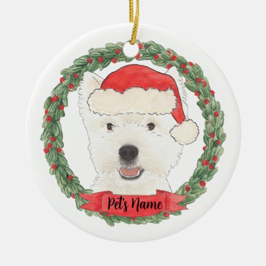 Gepersonaliseerde Westie West Highland Terrier Keramisch Ornament (Voorkant)