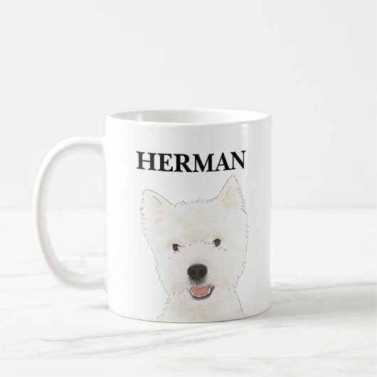 Gepersonaliseerde Westie West Highland Terrier Koffiemok (Links)