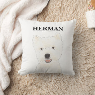 Gepersonaliseerde Westie West Highland Terrier Kussen
