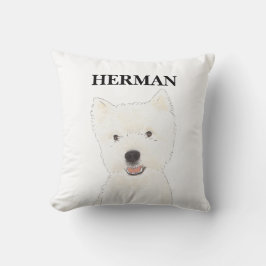 Gepersonaliseerde Westie West Highland Terrier Kussen