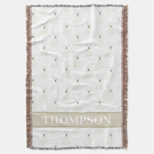 Gepersonaliseerde Westie West Highland Terrier Roz Deken (Voorkant Verticaal)