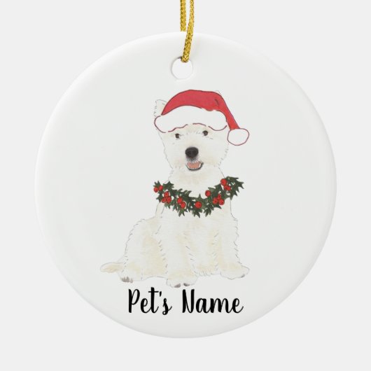 Gepersonaliseerde Westie Westie Highland Terrier Keramisch Ornament (Voorkant)
