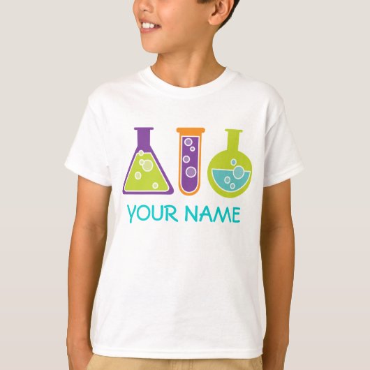 Gepersonaliseerde wetenschapper Cute Kinder Lab Te T-shirt (Voorkant)