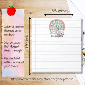 Gepersonaliseerde wetenschapsleraar Boho Rainbow A Notitieblok