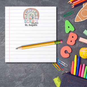Gepersonaliseerde wetenschapsleraar Boho Rainbow A Notitieblok