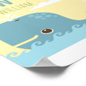 Gepersonaliseerde Whale Nursery Poster Print (Hoek)