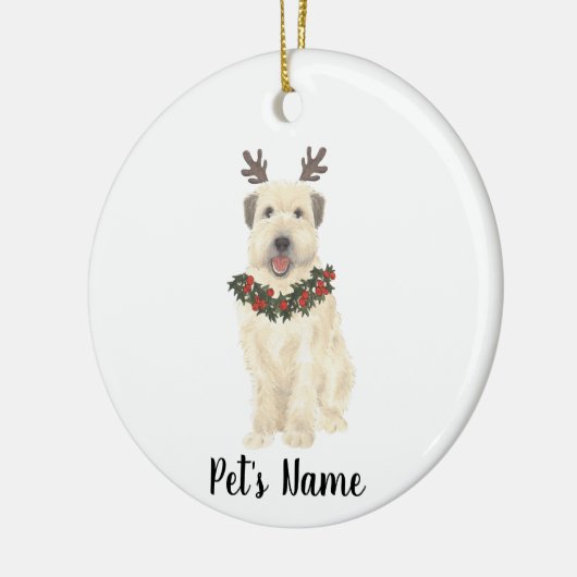 Gepersonaliseerde Wheaten Terrier Antlers en Bow S Keramisch Ornament (Links)