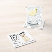 Gepersonaliseerde Wheaten Terrier bruiloft Kartonnen Onderzetters (Insitu)