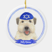 Gepersonaliseerde Wheaten Terriër Chanoeka Yarmulk Keramisch Ornament (Achterkant)