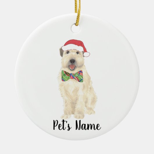Gepersonaliseerde Wheaten Terrier Christmas Pet Bo Keramisch Ornament (Voorkant)