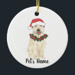 Gepersonaliseerde Wheaten Terrier Keramisch Ornament<br><div class="desc">Maak de mooie lijst dit jaar met een versiering van je favoriete maine coon elf!</div>