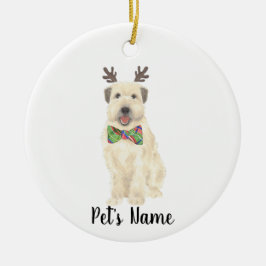 Gepersonaliseerde Wheaten Terrier Kerstrendier Keramisch Ornament