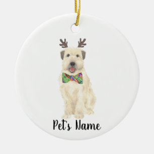 Gepersonaliseerde Wheaten Terrier Kerstrendier Keramisch Ornament