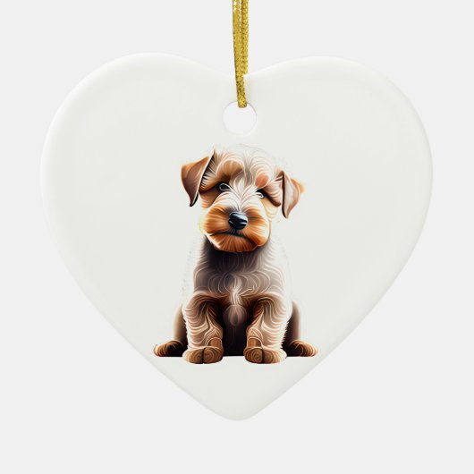 Gepersonaliseerde Wheaten Terrier Puppy Keramisch Ornament (Voorkant)