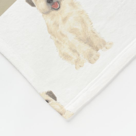 Gepersonaliseerde Wheaten Terrier Tan & White Fleece Deken (Hoek)