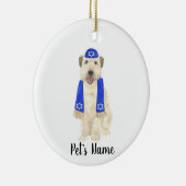 Gepersonaliseerde Wheaten Terrier Yarmulke en sjaa Keramisch Ornament (Rechts)
