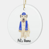 Gepersonaliseerde Wheaten Terrier Yarmulke en sjaa Keramisch Ornament (Links)