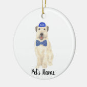 Gepersonaliseerde Wheaten Terrier Yarmulke en Stro Keramisch Ornament (Links)