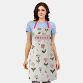 Gepersonaliseerde Whimsical Blush Tuin Stijl Schort (Gedragen)