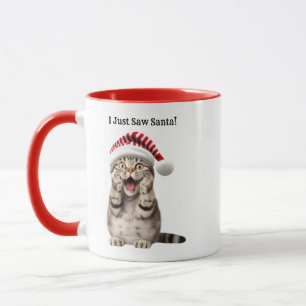 Gepersonaliseerde Whimsical Cat Christmas Mok