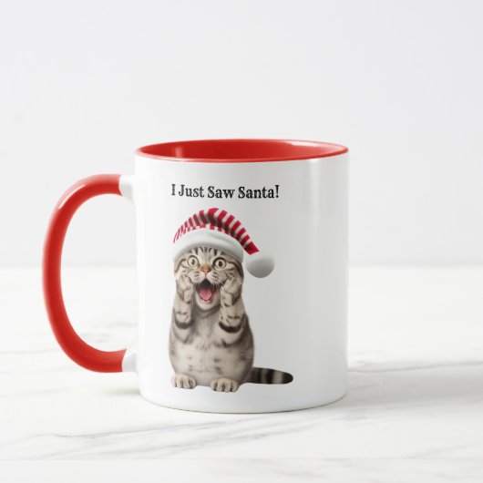 Gepersonaliseerde Whimsical Cat Christmas Mok (Links)