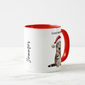 Gepersonaliseerde Whimsical Cat Christmas Mok (Voorkant rechts)