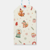 Gepersonaliseerde Whimsical Fox Christmas Gift Lab Cadeaulabel (Achterkant)