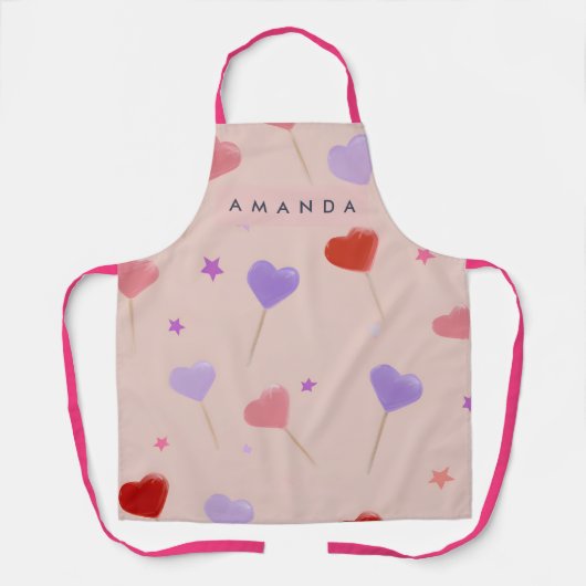 Gepersonaliseerde Whimsical Hart Lollypoppen Patro Schort (Voorkant)
