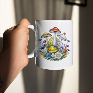Gepersonaliseerde Whimsical Magische Paddenstoelen Koffiemok