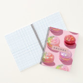 Gepersonaliseerde Whimsical Pastel Macaron Glans Notitieboek (Binnen)