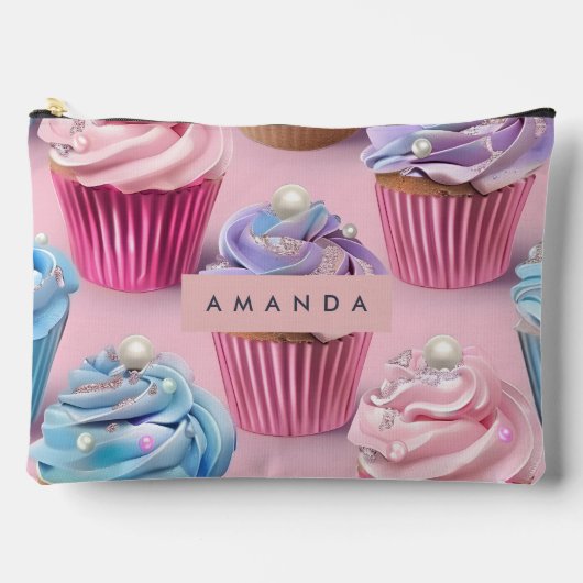 Gepersonaliseerde Whimsical Pastelkleurige Cupcake Etui (Voorkant)