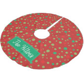 Gepersonaliseerde whimsical Polka Dot Kerstmis Kerstboom Rok (Gekanteld)