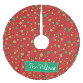 Gepersonaliseerde whimsical Polka Dot Kerstmis Kerstboom Rok