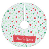 Gepersonaliseerde whimsical Polka Dot Kerstmis Kerstboom Rok (Voorkant)